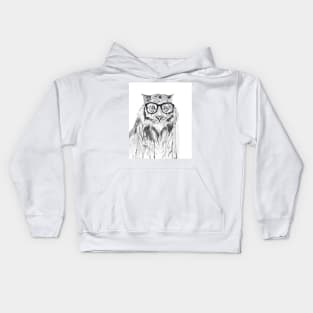 Tiger with glasses Kids Hoodie